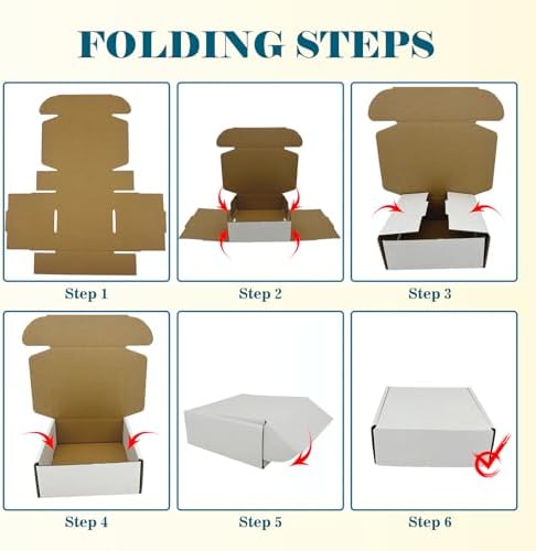 Small Shipping Boxes 5x5x2, Set of 50, White Corrugated Cardboard Box Mailer (YD552-50W) - Image 4