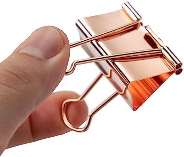 JAM PAPER Colorful Binder Clips - Large - 1 1/2 Inch (41 mm) - Rose Gold Binderclips - 12/Pack - Image 5