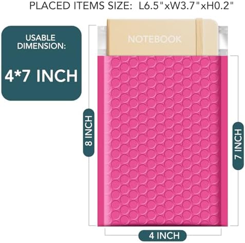 Metronic Small Bubble Mailers 4x8 Inch 200 Pack Pink Padded Envelopes - Image 2