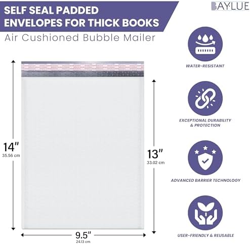 Bubble Mailers 10x13, Self Seal Poly Padded Envelopes, 100 Pack Bulk - Image 2