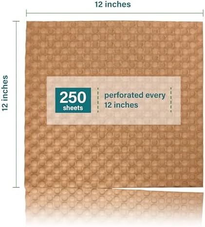 Elementree Paper Bubble Wrap Sheets for Packing, Moving, & Shipping - 12" x 12" x 250' - Eco-Friendly Kraft Bubble Paper - Recyclable Cushioning Wrap - Made in the USA (01913) - Image 2