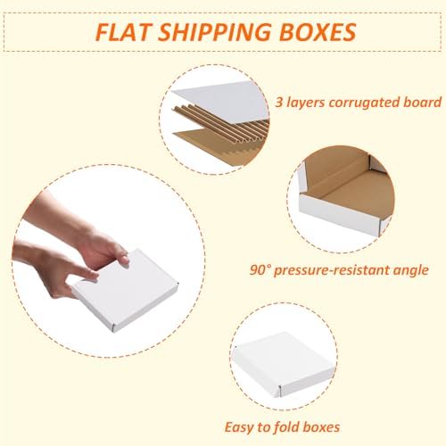 HORLIMER 7x5x1 Shipping Boxes Set of 30, White Corrugated Cardboard Mailer Box for Packing Small Business - Image 3