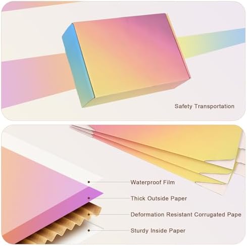 6x4x2 Shipping Boxes Small, 45 Pack Colorful Corrugated Cardboard Mailer Box for Small Business, Mailing, Packaging - Image 3