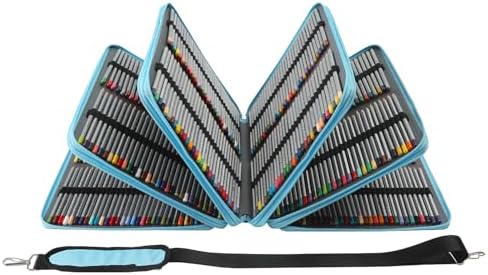 600-Slot Colored Pencil Case, 5-Layer Zipper with Shoulder strap and Handle - Image 4