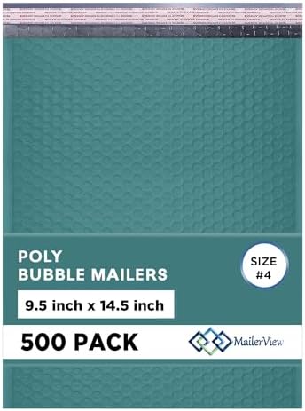 Green Bubble Mailers 9.5x14.5 Self Seal Poly Padded Envelopes #4, 200 Pack by MAILERVIEW