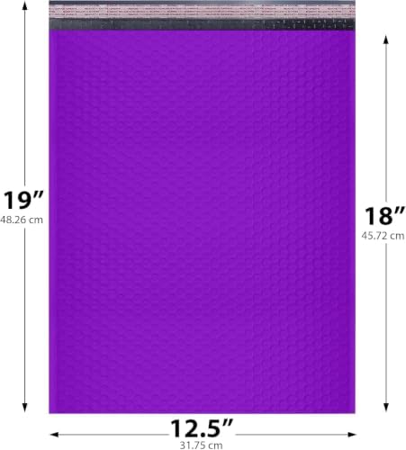 Purple Bubble Mailers 12.5x19, Self Seal Poly Padded Envelopes #6, 150 Pack - Image 2