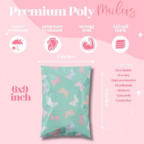 Pretty Package Store Poly Mailer 6x9, Butterfly, 100 Pack - Image 3