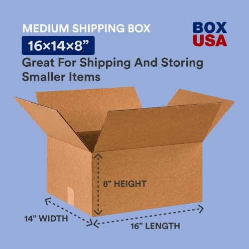 BOX USA Shipping Boxes 16"L x 14"W x 8"H, 25-Pack Medium Corrugated Cardboard Boxes for Shipping, Mailing, Packing, Packaging and Storage - Image 2