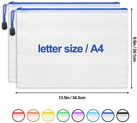 EOOUT 24pcs Mesh Zipper Pouch Bags, for Organizing Storage, Waterproof Zipper Pouches, Letter Size, File Bags for Toys, Puzzle, Board Games - Image 2