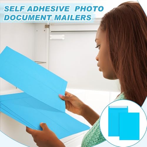 100 Pcs 10'' x 13'' Catalog Envelopes Self Adhesive 32lb Manila Envelopes Kraft Peel & Seal for Secure Mailing Storage Organizing for Office Business Home (Blue) - Image 6