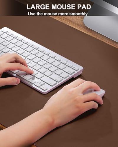Non-Slip Desk mat,PULeather Desk Pad Protector, Office Desk Mat, Large Mouse Pad,Desk Blotter, Laptop Desk Pad, Waterproof Desk Writing Pad for Office and Home (Brown, 40" x 17") - Image 3