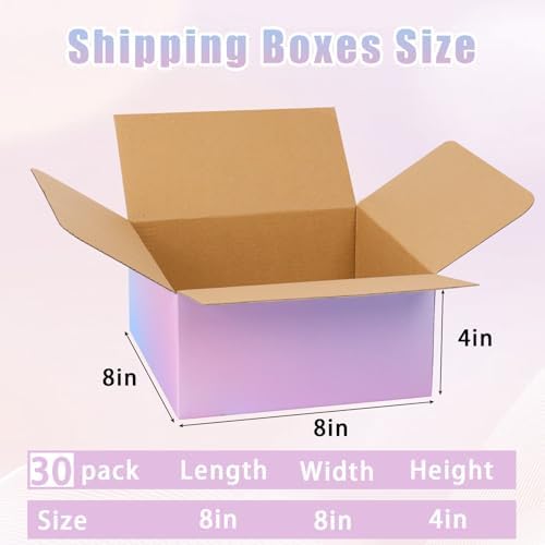 FORBFAN 8 x 8 x 4 Shipping Boxes, 30 Pack Corrugated Cardboard Mailing Boxes for Small Business, Colorful Packing Boxes for Shipping & Packaging - Image 2