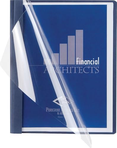 Oxford Clear Front Report Cover, 3 Prong, 1/2 inch Capacity, Navy, Letter Size, 25 per Box (53343EE) - Image 2