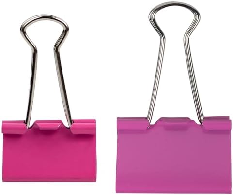 JAM PAPER Colorful Binder Clips Assortment - Medium & Large Size - Pink Binderclips - 27 Clips/Pack - Image 3