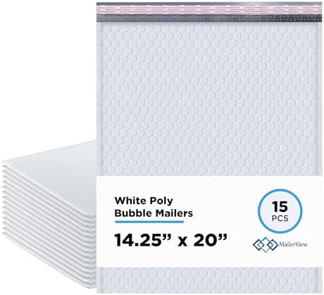 Bubble Mailers 14.25x20, Self Seal Poly Padded Envelopes #7, 15 Pack by MAILERVIEW