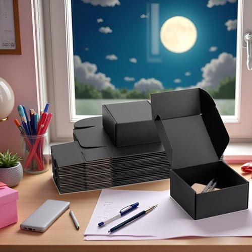 6x6x3 inch Black Shipping Boxes for Small Business- Set of 25 - Image 5