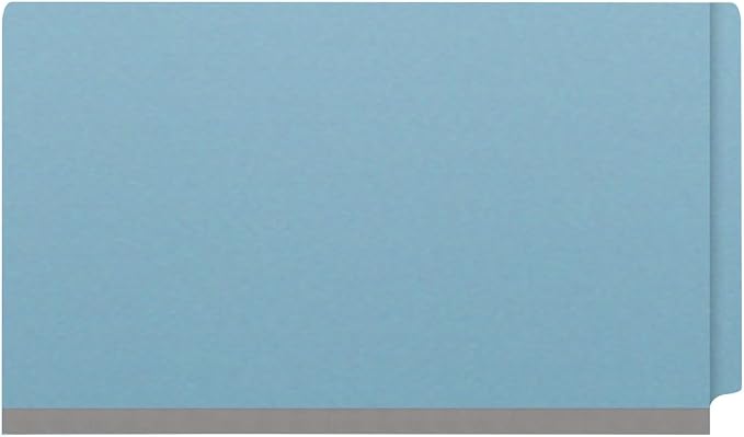 Ecom Folders Top Tab Pressboard Classification Folders | Legal Size 25 Pt Stock with 1 Divider | 2/5 Cut ROC Tab for Medical & Office Filing | 4 Filing Sections | Light Blue, Box of 10 - Image 3
