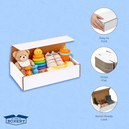 The Boxery Corrugated Mailers White Tuck Shipping Boxes (16x6x6) - Image 5