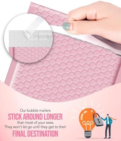 GSSUSA Light Pink Bubble Mailers 6x10" 600 Pack Padded Envelopes Self Seal - Image 4