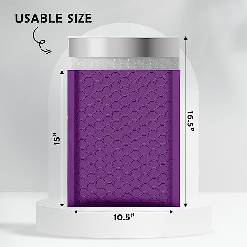 Yens Bulk Purple Poly Bubble Mailers 10.5x16 200 Pack Usable 10.5x15 - Image 2