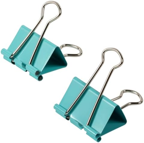 JAM PAPER Colorful Binder Clips Assortment - Medium & Large Size - Teal Binderclips - 27 Clips/Pack - Image 4