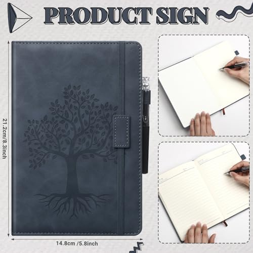 Estune 10 Pack Lined Journal Notebook A5 Tree of Life Hardcover Leather Journal with 10 Pen, College Ruled Notebook for Travel, Business, Work, Office, School Note Taking Diary(Morandi Color) - Image 2