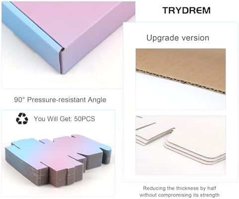 Purple Shipping Boxes 6x4x1.6 in - Set of 50: Small Corrugated Cardboard Boxes - Shipping Boxes for Small Business - Image 3