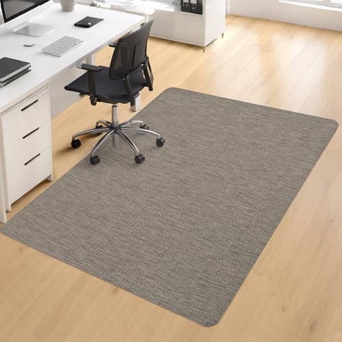 BesWin Large Office Chair Mat for Hardwood Floor, 48" x 60" Desk Floor Mat for Rolling Chair, Heavy Duty Anti-Slip Floor Protector Rug for Home Office, Brown by BesWin