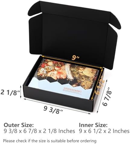 Timirog 9x6.5x2 Inches Black Shipping Boxes 25 Pack Corrugated Cardboard - Image 2