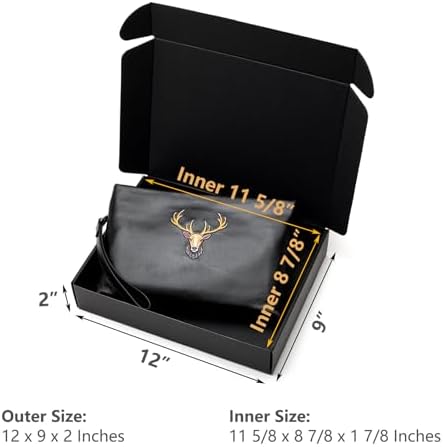Timirog Shipping Boxes 12x9x2 Inches 25 Pack Black Corrugated Cardboard - Image 2