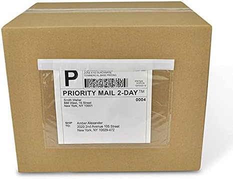LabelMore 7.5" x 5.5" Clear Plastic Adhesive Packing List Mailing Shipping label Pouch Return Label Documents Keeps Paper Safe While Shipping (2000 Pack) - Image 7