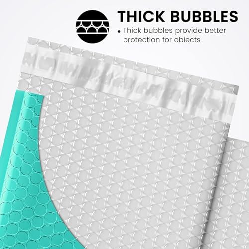 Fuxury Bubble Mailers Bulk 6x10“ 600 Pack Teal Padded Envelopes - Image 3