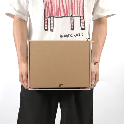 Kraft Brown Shipping Boxes 8x6x3 Inches, 20 Pack - Image 3