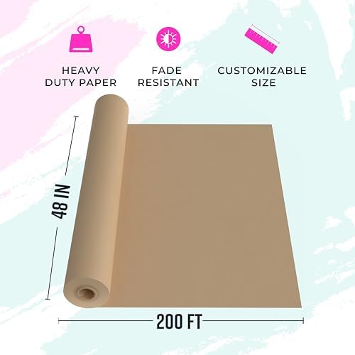 Bryco Goods 48" x 200' (2400") Brown Kraft Paper Roll, Made in USA - Image 2