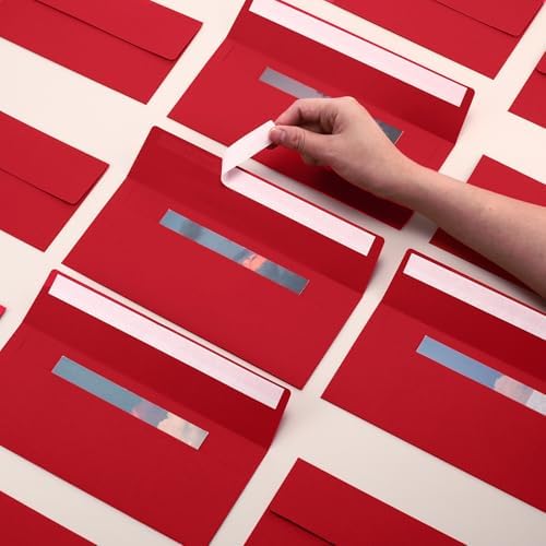 Jutom #10 Letter Size Kraft Envelopes, Red, 500 Pcs - Image 4