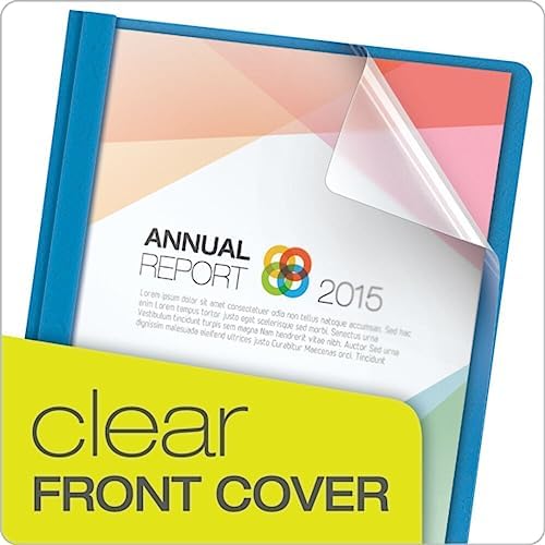 Oxford Clear Front Report Covers, Light Blue, Letter Size, 25 per Box (55801) - Image 2