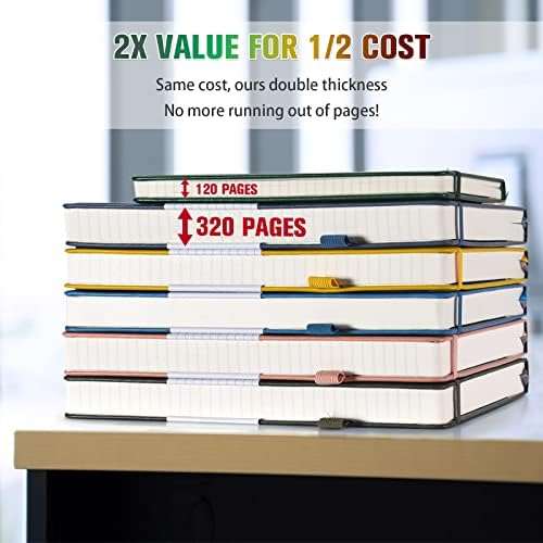 5 Pack College Ruled Notebook Bulk, A5, 312 Numbered Page Thick Journal Set - Image 2