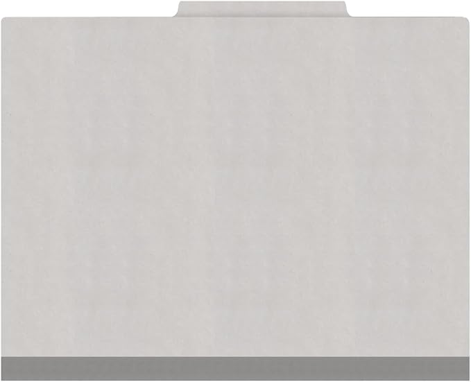 Heavy Duty End Tab Color Folders, 2/5 Cut ROC Top Tab, Letter Size, 1 Divider, Grey (Box of 10) - Image 3