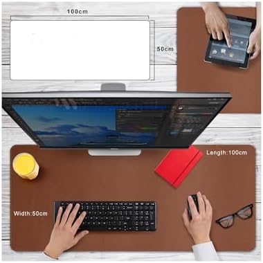 CENNBIE Leather Desk Mat 39.3"x19.6", Office Desk pad (Brown) - Image 6