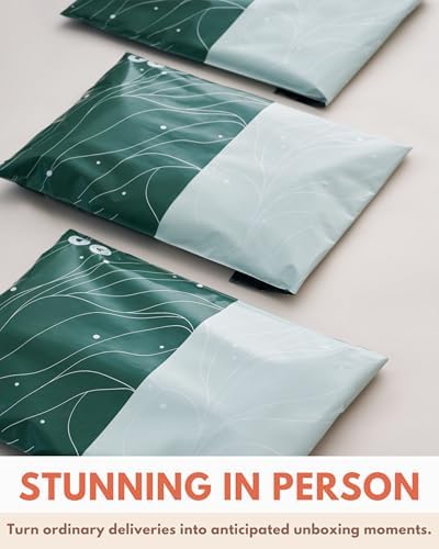 Poly Mailers 10 x 13 Inch - 100 pack Biodegradable Shipping Bags for Clothes - Impack Self-Seal Waterproof Thick Mailing Envelope for Accessories & Clothing - Japanese Green - Image 3