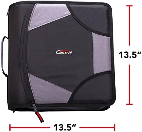 Case-it King Sized Binder 4-Inch D-Ring Jet Black | 800 Sheet Capacity | 5 Subject File Folder | With Shoulder Strap | Pack of 4 - Image 6