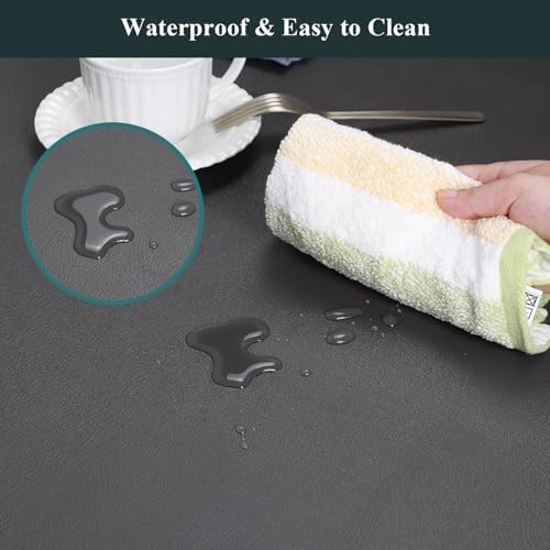 Dark Gray Leather-Look Plastic Table Protector Cover Pad, 30" x 60" - Image 2