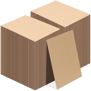 Calenzana 5x7 Corrugated Cardboard Sheets Set of 200, Flat Card Boards Inserts for Crafts, Packing, Shipping, Moving, Mailing by Calenzana