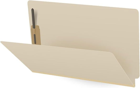Ecom Folders End Tab File Folders | Legal Size 18 Pt Manila Stock with 2" Expansion | Fasteners Position 1 & 3 for Medical Charts, Legal Documents, Administrative Records & Shelf Filing | Box of 25 by Ecom+Folders