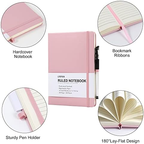 20 Pack Journals for Writing College Ruled Notebooks Journal in Bulk, Hardcover Notebooks (200Pages) for Note Talking, Lined Bullet Journals for Home School Office, 5.7"x8.4", Pink - Image 3