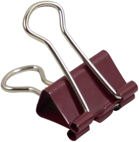 JAM PAPER Colorful Binder Clips - Small - 3/4 Inch (19 mm) - Burgundy Binderclips - 25/Pack by JAMPaper