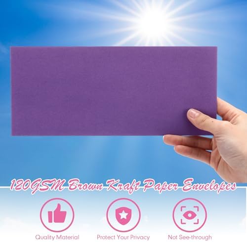 Jutom #10 Letter Size Kraft Envelopes, 10 Colors, 500 Pcs - Image 6