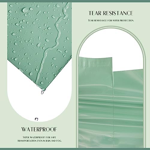 Metronic Poly Mailers 14.5x19 50PC Large Shipping Bags in Grayed Jade Green - Image 2