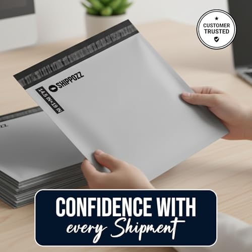 Shippozz 14.5x19 Poly Mailers 100 Pack, Durable Waterproof Polymailers for Shipping Clothes, Self Seal Mailing Bags for Small Business Packaging Supplies, Mailing Envelopes for Books, and Accessories - Image 6