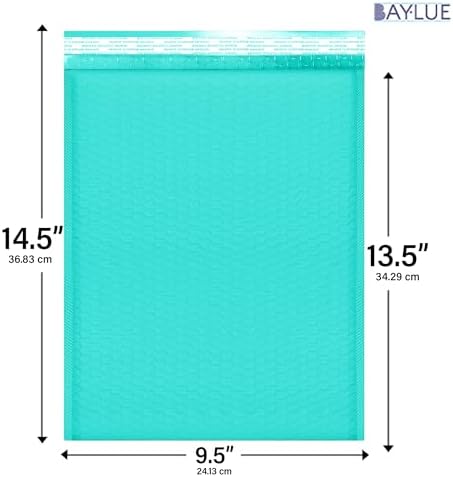 Teal Bubble Mailers 9.5x14.5, Self Seal Poly Padded Envelopes #4, 100 Pack - Image 2